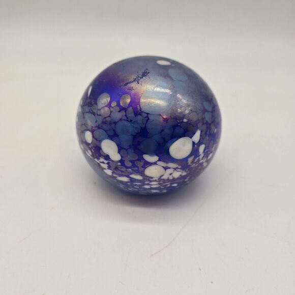 Tom St Clair 1994 Studio Glass Iridescent Speckle Abstract Paperweight Galaxy 3" - Picture 2 of 9